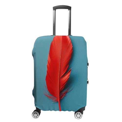 A Red Feather Luggage Covers Tsa Approved Suitcase Cover Elastic Washable Luggage Sleeve Carry on Cover Protector Anti-Scratch Suitcase Protector Fits 19-30 Inch Case(XL)