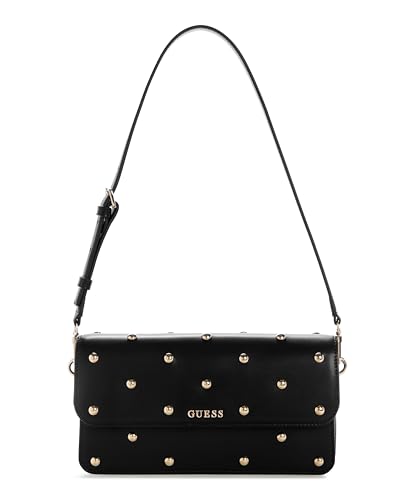 Imagen de GUESS Bolsa de hombro con solapa Sadie, Negro