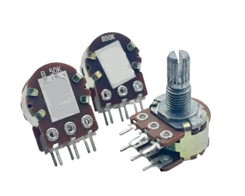 Potentiomètre double B50K 148 à point central avec axe cannelé de 15 mm