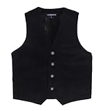 Gioberti Little Boys Velvet Formal Suit Vest, Black, Size 6