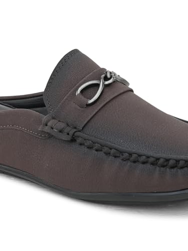 Image of SIR CORBETT Leather Back Open Loafers Shoes for Men (Size 6 to 13)