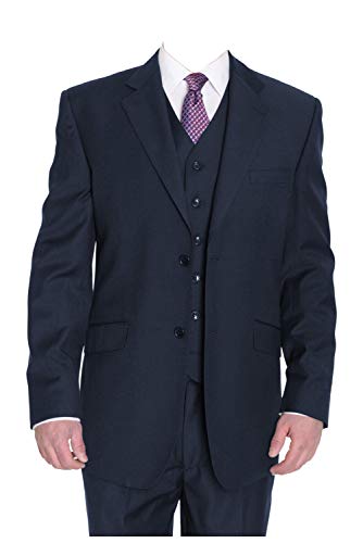 Wemaliyzd Men's 3 Pieces Suit Big & Tall 6 Buttons Vest Straight Pants