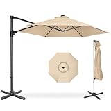 Best Choice Products 10ft Offset Cantilever Hanging Market Patio Umbrella, Smooth...
