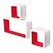 Lestarain LGA021 Juego de 3 Estanteria Cubo de Pared Cuadrada Libreria Repisas Invisibles Estanteria Pared Flotantes Blanco/Rojo Oscuro Decorativo CD