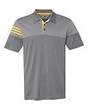 adidas Golf Mens Heather 3-Stripes Block Sport Shirt (A213) -Vista Grey -L