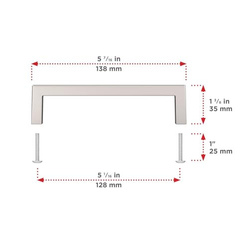 Image of Richelieu Lambton 5 1 /16-inch (128 mm) Polished Nickel Cabinet Pull
