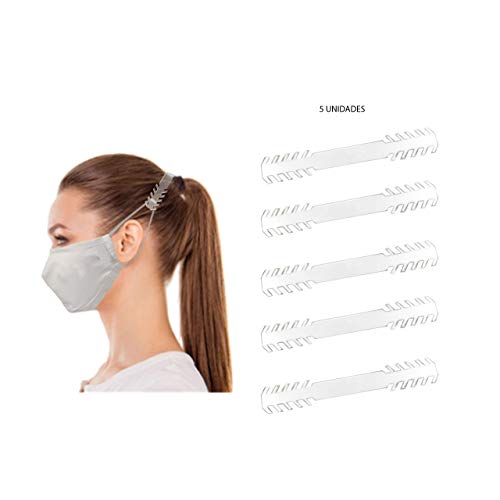 Salvaorejas - Sujeta mascarillas - 5 unidades - extensor de mascarilla - protectores para orejas - enganche para mascarilla - Reduce el dolor y la presión para el oído - medidas para adultos y niños.