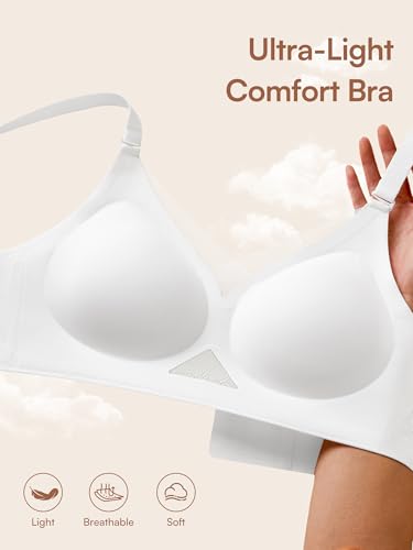 Image of Jelly Bras for Women No Underwire, Full Coverage Seamless Comfortable Bralette with Support and Lift, Wireless Padded Bra