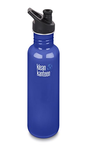 Klean Kanteen Classic Stainless Steel Single Wall Non-Insulated Water Bottle with Sport Cap, 27-Ounce, Coastal Waters
