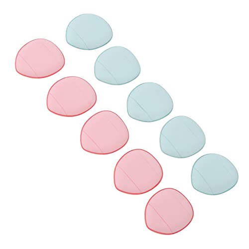 TOPINCN 10 Esponjas de Maquillaje Suaves y Elásticas para Dedos para Base Correctora BB Cream, Agradable para la Piel y Delicada, para Uso Doméstico de Viaje (rosa, azul)