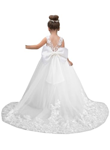 Flower Girl Dress Birthday Party Girl Dress First Communion Dress Princess Sleeveless Lace and Tulle Dress PY1314