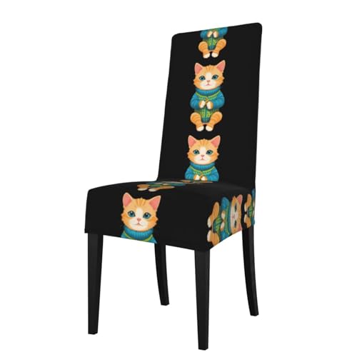 LAABBE Copertura di protezione per sedia da pranzo gattino che lavora a maglia un timbro, morbido, confortevole, necessario, elastico per la maggior parte delle sedie senza braccioli