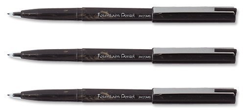 JM20 Disposable Fountain Pen 0.3-0.4mm Line Black Ink - Pack of 3