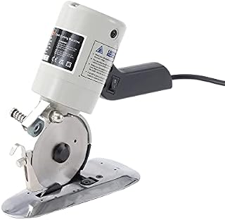 KATSU Electric Fabric Cutter 220V 200W with 90mm Blade and 25mm Max Trimming Thickness, Cloth Textile Leather Rubber Cutting Machine 103915