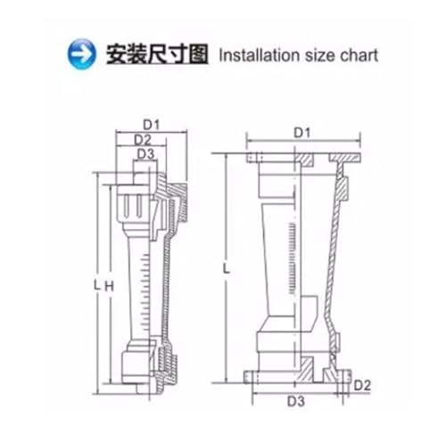 Débitmètre d'eau de 1/2 pouce ajustable pour mesurer un flux de 25-250L par heure - 3