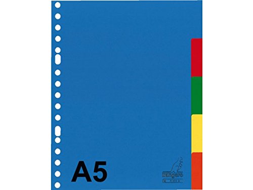 Kangaro Register A5 blanko PP 120 micron 17r. 5tlg sortiert Tabs...