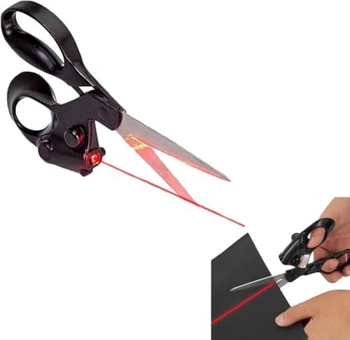 Professional Laser Guided Scissors Cuts Straight Fast Guide Light Scissor Multifunctional Sewing Guided Scissors for Fabric Paper Crafts with Magnetic Storage & Ergonomic Handle