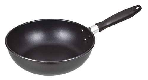 Pearl Metal HB-4028 Frying Pan, Black, 9.4 inches (24 cm), Fluorine Treatment, Lightweight, Deep Type, Cooking Light