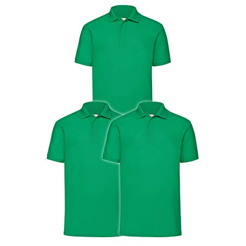 Polo Homme Vert Meadow Green Fruit of The Loom Maille Piquée Taille M