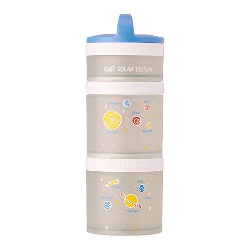 Image of Whiskware Stackable Snack Containers for Kids and Toddlers, 3 Stackable Snack Cups for School and Travel, Our Solar System(Pack of 1)