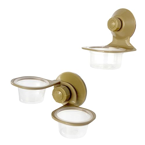 SUPVOX 2Pcs Suction Cup Reptile Food Bowl Safe Lightweight Feeding Dish for Lizards Frogs and Geckos High Hardness Portable for Reptile Care