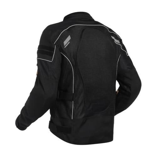 Image of Royal Enfield STREETWIND V3 RIDING JACKET | High Abrasion Polyester Mesh | 610D Cordura Impact Zones | CE Level 2 Ergo Pro-Tech Armours | Adjustable Fit | Cushioned Comfort Collar | BLACK & SAND XL | Protective gear for bike riding