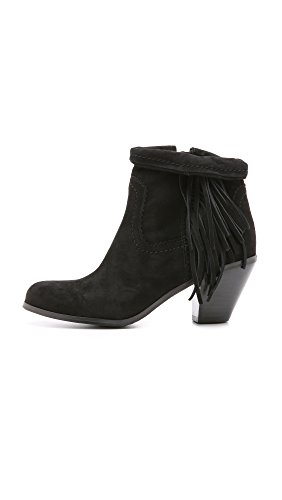 Sam Edelman Women's Louie Ankle Fringe Boot,Black Suede,8.5 M Us #TOP1
