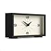 JONES CLOCKS® Odeon Desk Clock | Modern Rectangular Design | Black | Stylish Retro Look for Shelf, Table, Mantel or Bedside