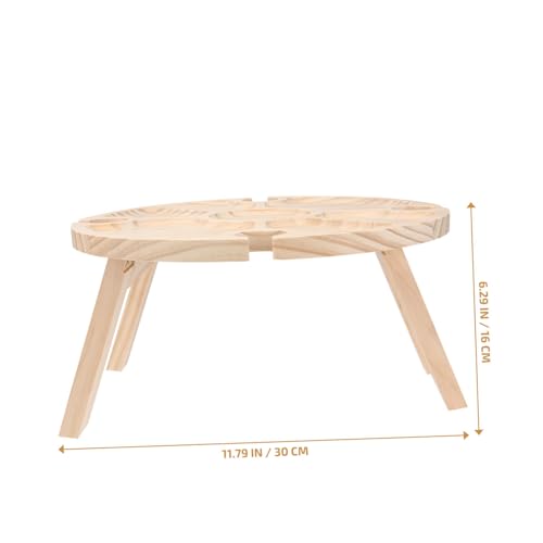 Table pliante en bois pour extérieur compacte kaki pour camping - 4