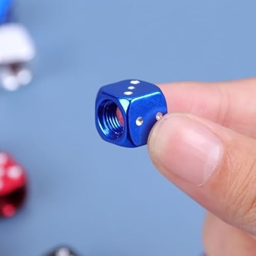 Kit 2 - Tampinha Bico Pneu Dado Carro Moto Bicicleta - Tampa Metal Cores Dadinho - Válvula (Vermelho