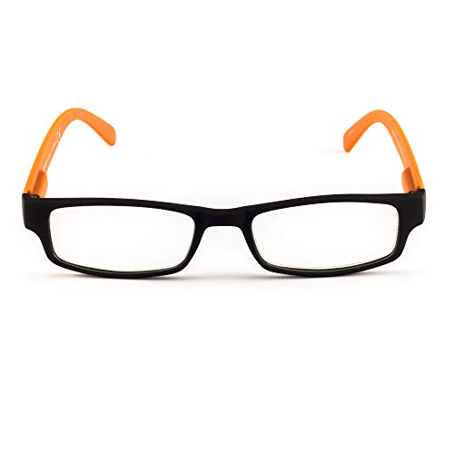 Contacta, One, Occhiali da Lettura per Uomo e Donna, Occhiali Pratici e Funzionali, Montatura Bicolore, Colore Arancione, Diottrie +1,50, Confezione con Astuccio Trasparente, 21g
