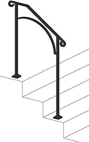 Iron X Handrail Arch #2 (Concrete Steps)