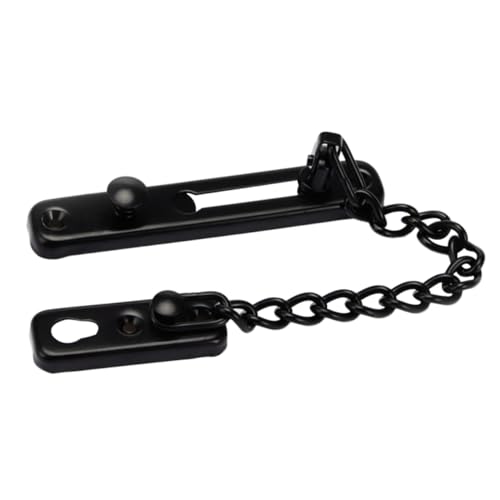 Tofficu 2 pezzi Catena Serratura Sicurezza in Acciaio Inossidabile con Fibbia di Nera Catena Porta Rinforzata e Hotel la Porta con Ventilazione e Sblocco Interno Facile