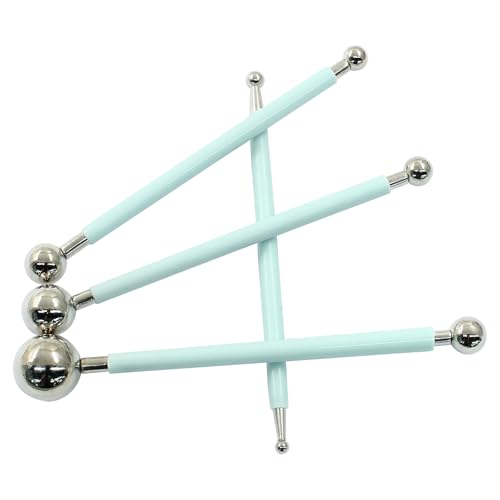Unlorspy 4Pcs Metal Ball Fondant Tool, Cyan