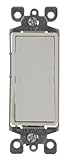 Leviton 5613-W 15 Amp, 120/277 Volt, Decora Rocker Lighted Handle, Illuminated Off 3-Way AC Quiet Switch, Residential Grade, White
