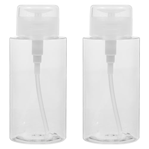 TOPBATHY Flacon Pompe RéUtilisable 300Ml Transparent - Distributeur Pratique pour Lotion Dissolvant Vernis À Ongles Voyage Maison 2 PièCes