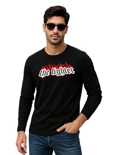 Image of Veirdo Men's Full Sleeve Printed T-Shirt | Trendy Graphic Print Tee
