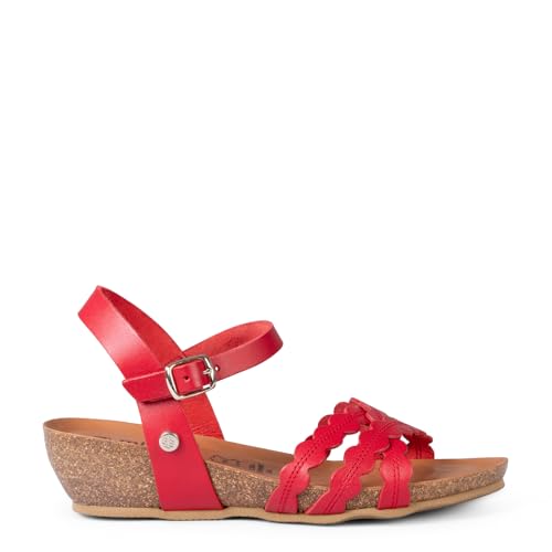 miMaO MALTA - SANDALIA BIO CON CUÑA ROJO EU 38