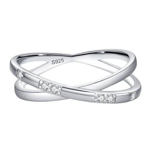 Bague en argent sterling anti-allergie avec de faux diamants