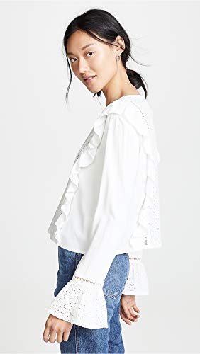 Jack By Bb Dakota Women's Eyelet It Happen Blouse, Bright White Medium #TOP3