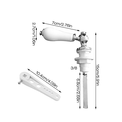 Ceramic Toilet Flush Handle/Cistern Lever, Silver - Image 2