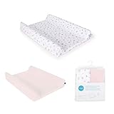 👶 ROBUST & LANGLEBIG - Jeder Wickelbezug ist mit extra dickem Stoff versehen, der sich durch hohe Robustheit und Langlebigkeit auszeichnet. Die Bezüge für Wickelauflage sind dazu sehr saugfähig und trocknen schnell.