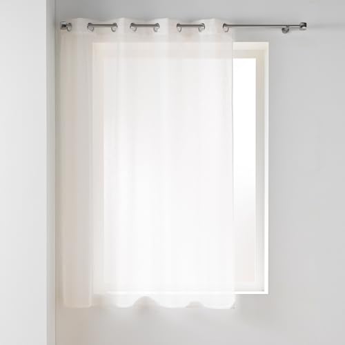 Douceur d'Intérieur, Voilage à Oeillets (140 x 180 cm) Carlin Naturel, Voile Tissé