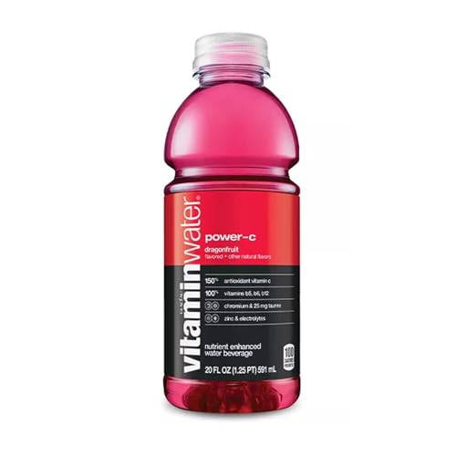 Vitamin Water Variety Pack - 20 oz Water Bottles - Vitamin water Energy Drink, Flavored Water - Vitamin water Energy, Refresh, Focus, Power-C - Sport Drinks Variety Pack - Vitamin Water 12 Pack
