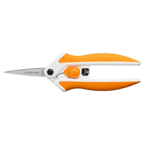 Fiskars Softgrip Ciseaux à Tissu, Avec Micro-Tip, Longueur : 15 cm, Pour Droitiers et Gauchers, Lame en Acier Inoxydable/Manche en Plastique, Blanc/Gris, Easy...