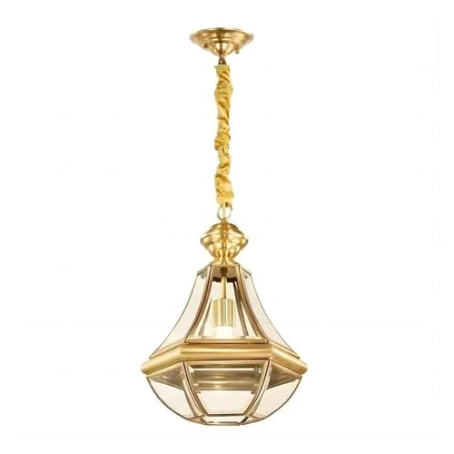 Lustre rustique américain en cuivre massif pour porche de villa chic
