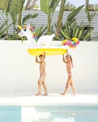 Image of Ride-On Air Inflatable Swimming Float| Children Safety Rider Tube Ring For Water Fun |Floater Raft Lounger Pool Mattress for Kids & Adults With Handles| Summer Adventure (Age 3+) (Unicorn)