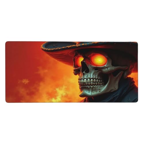 Tapis de souris de jeu gothique orange grand format pour bureau gamer PC