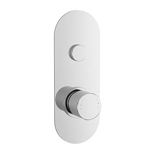 nuie CPB8310 Modern Bathroom One Outlet Round Push Button Valve, 215mm x 80mm x 135mm, Chrome