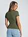 Trendy Queen Womens Basic T Shirts Summer Tops 2025 Crop Short Sleeve Slim Fit Tee Cute Gym Workout Clothes ArmyGreen M